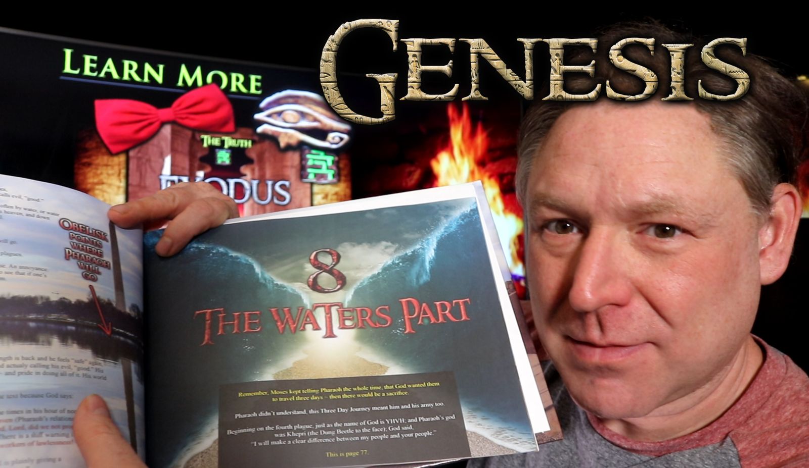 Trey Smith holding a Genesis series book and the Exodus book in front of a Learn More banner - Signs intro summary article
